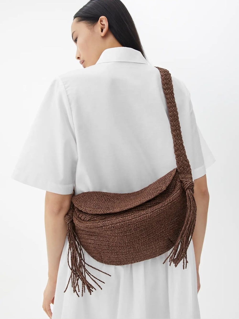 ARKET Woven Crossbody Shoulder Bag in Brown
